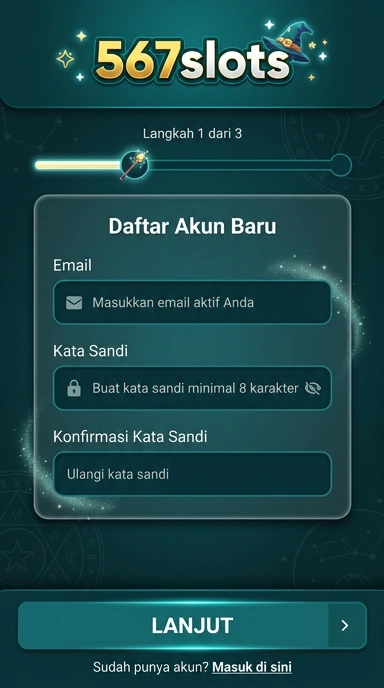 Tampilan halaman daftar 567slots