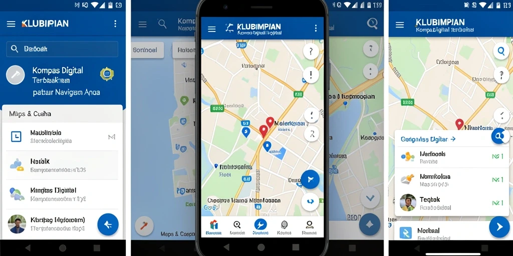Antarmuka KLUBIMPIAN yang sederhana dan fungsional untuk navigasi.