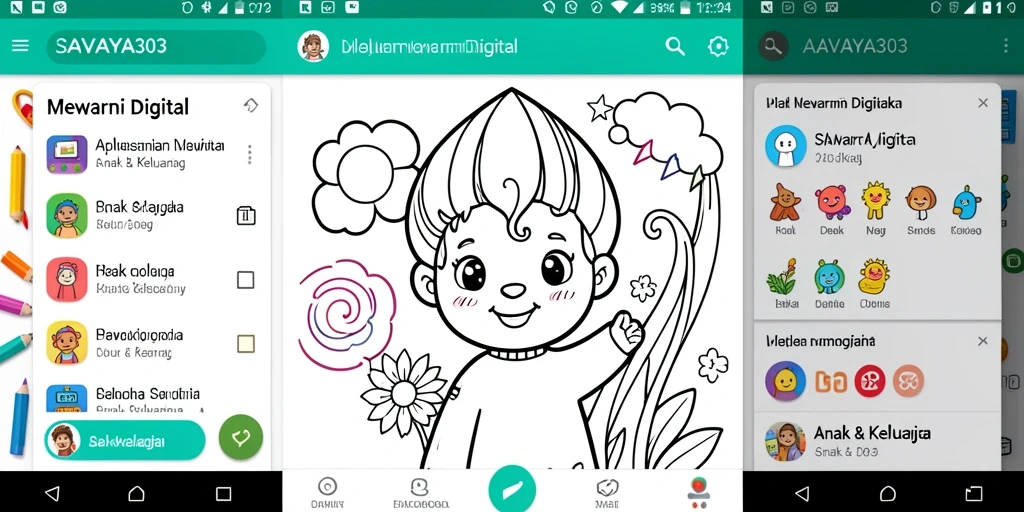 Tampilan antarmuka SAVAYA303 dengan pilihan gambar mewarnai yang beragam.