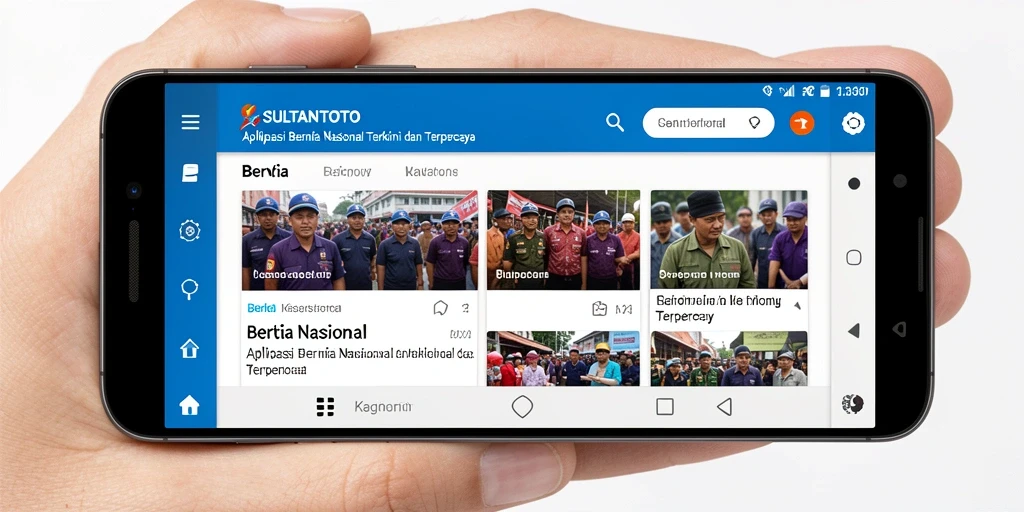 Antarmuka SULTANTOTO menampilkan berita nasional terkini dengan jelas dan informatif.