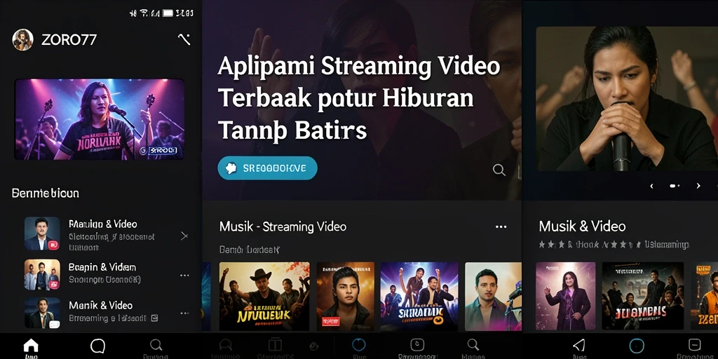 Antarmuka pengguna ZORO77 yang intuitif untuk streaming video.